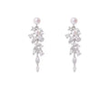 Pearl and Zircon Tassel Drop Earrings