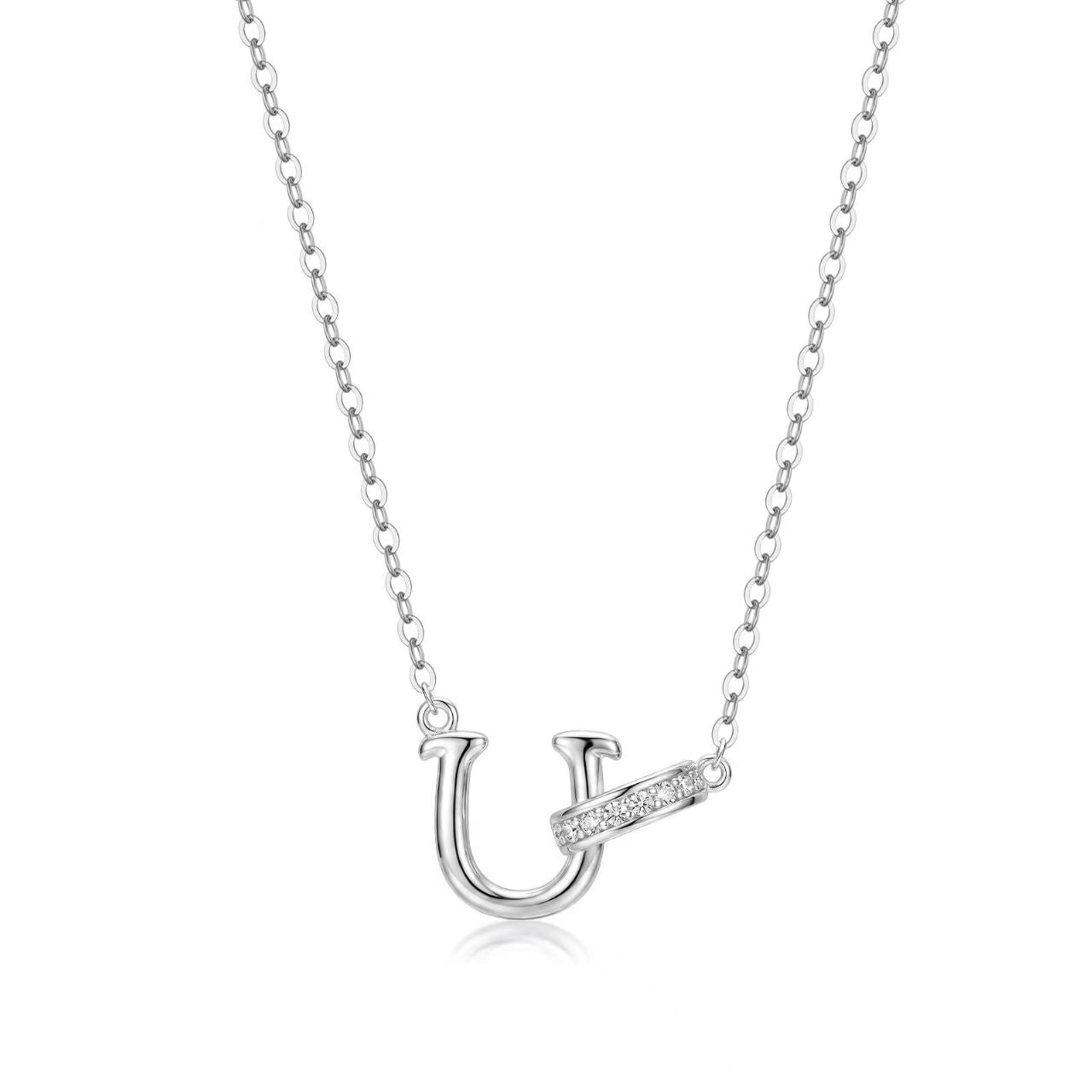 Customizable Rhinestone Initial Necklace