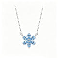 Icy-Blue Six-Petal Crystal Necklace