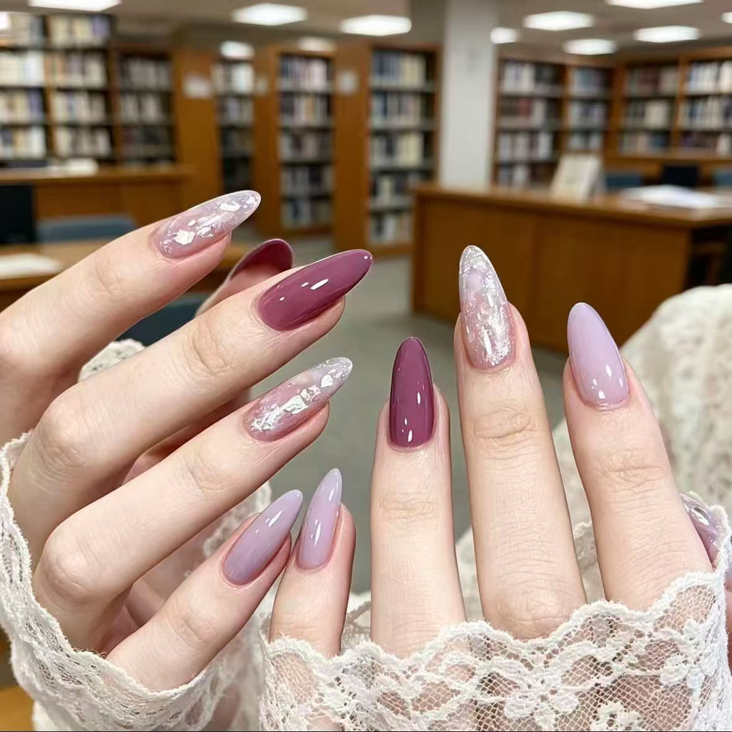 Taro-Purple Cat-Eye Gradient Press-On Nails