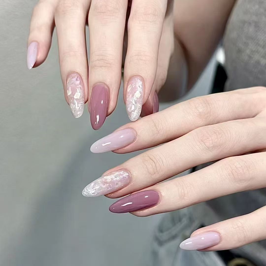 Taro-Purple Cat-Eye Gradient Press-On Nails