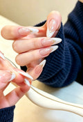 "Crushed Silver &amp; Gold Diamond" French-Style Press-On Nails
