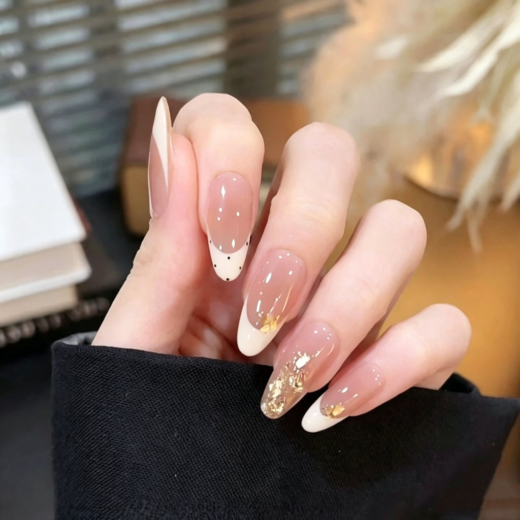 Sheer Nude Almond Press-on Nails