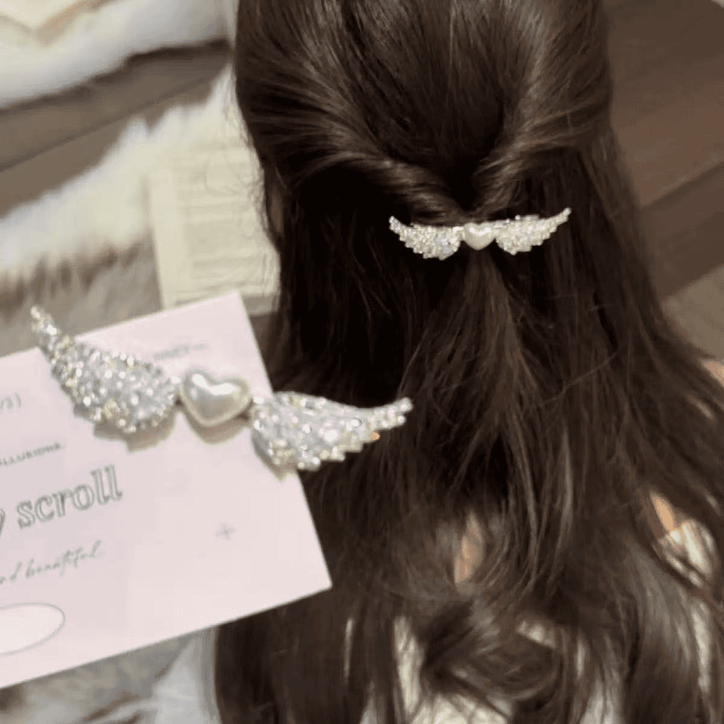 Pearl Angel Wing Hair Clip